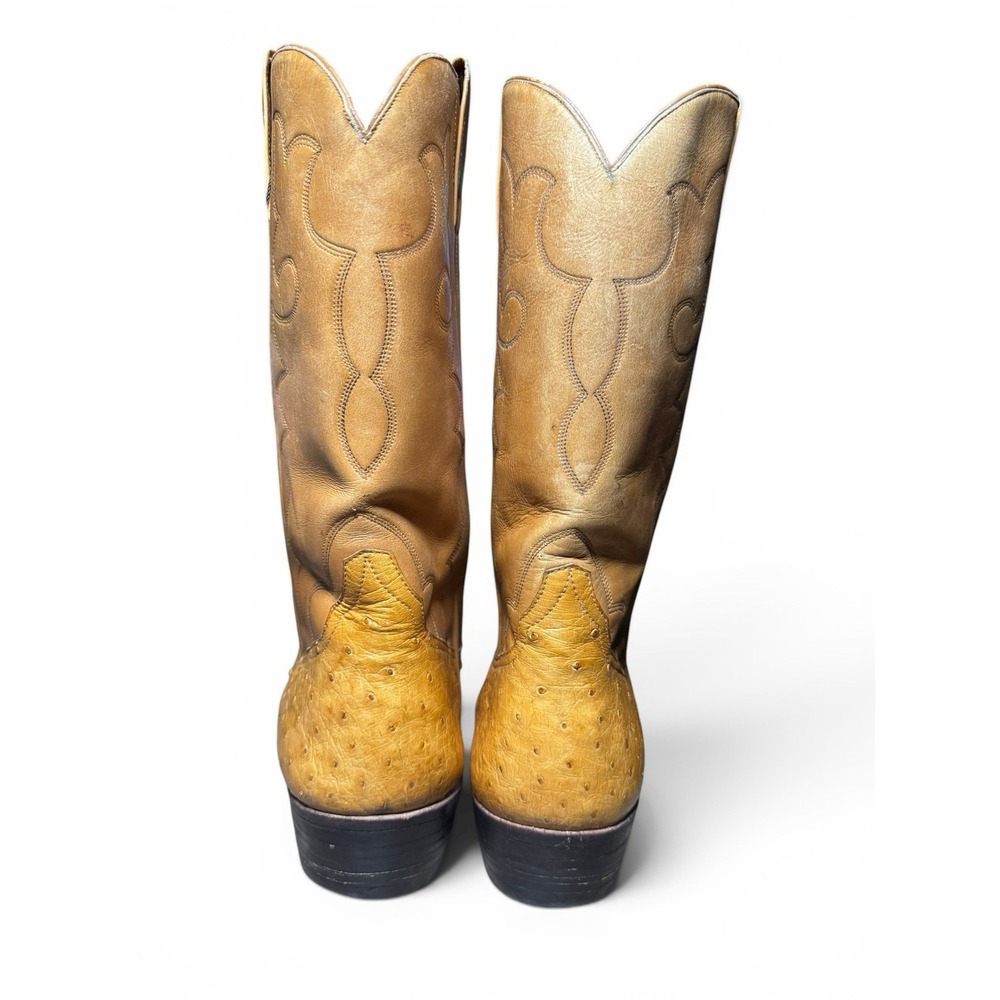 Vintage Custom Handmade Ostrich Quill Leather Western Cowboy Boots- Please Read - Picture 3 of 9